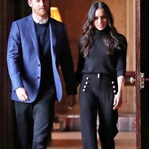 Black Pants with Gold Buttons